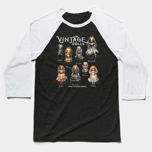 CREEPY GOTHIC VINTAGE HAUNTED DOLL COLLECTION Baseball T-Shirt